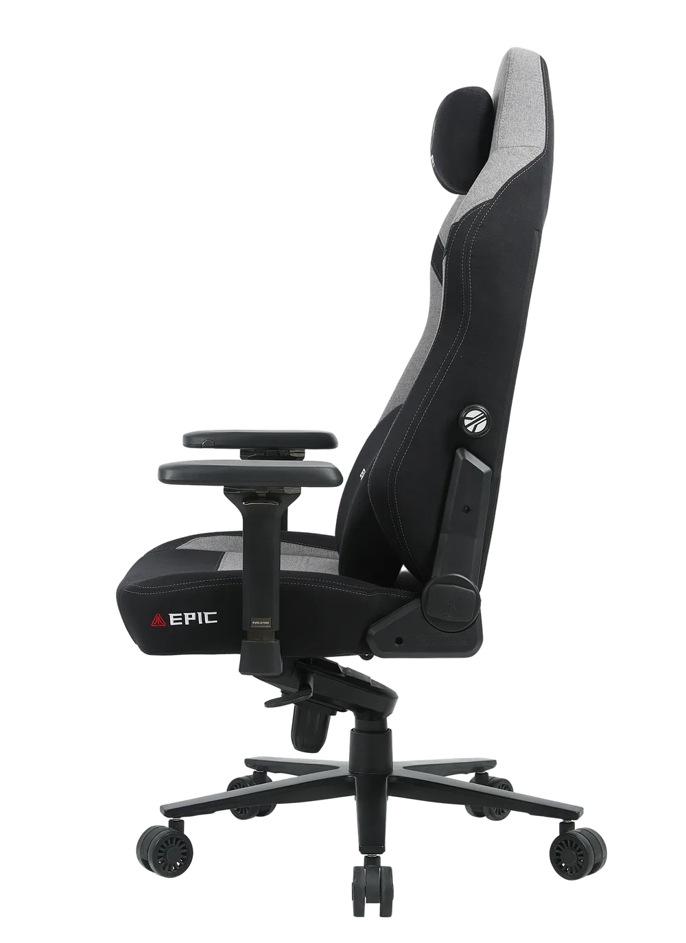 Игровое кресло EVOLUTION EPIC, вид сбоку, серое