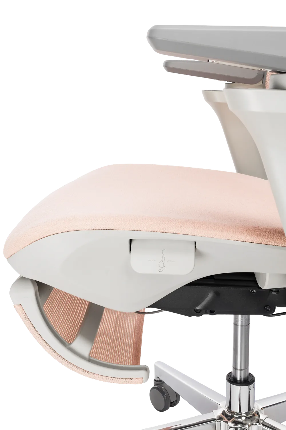 Игровое кресло Zephyr FABRIC Pink, боковой вид сиденья