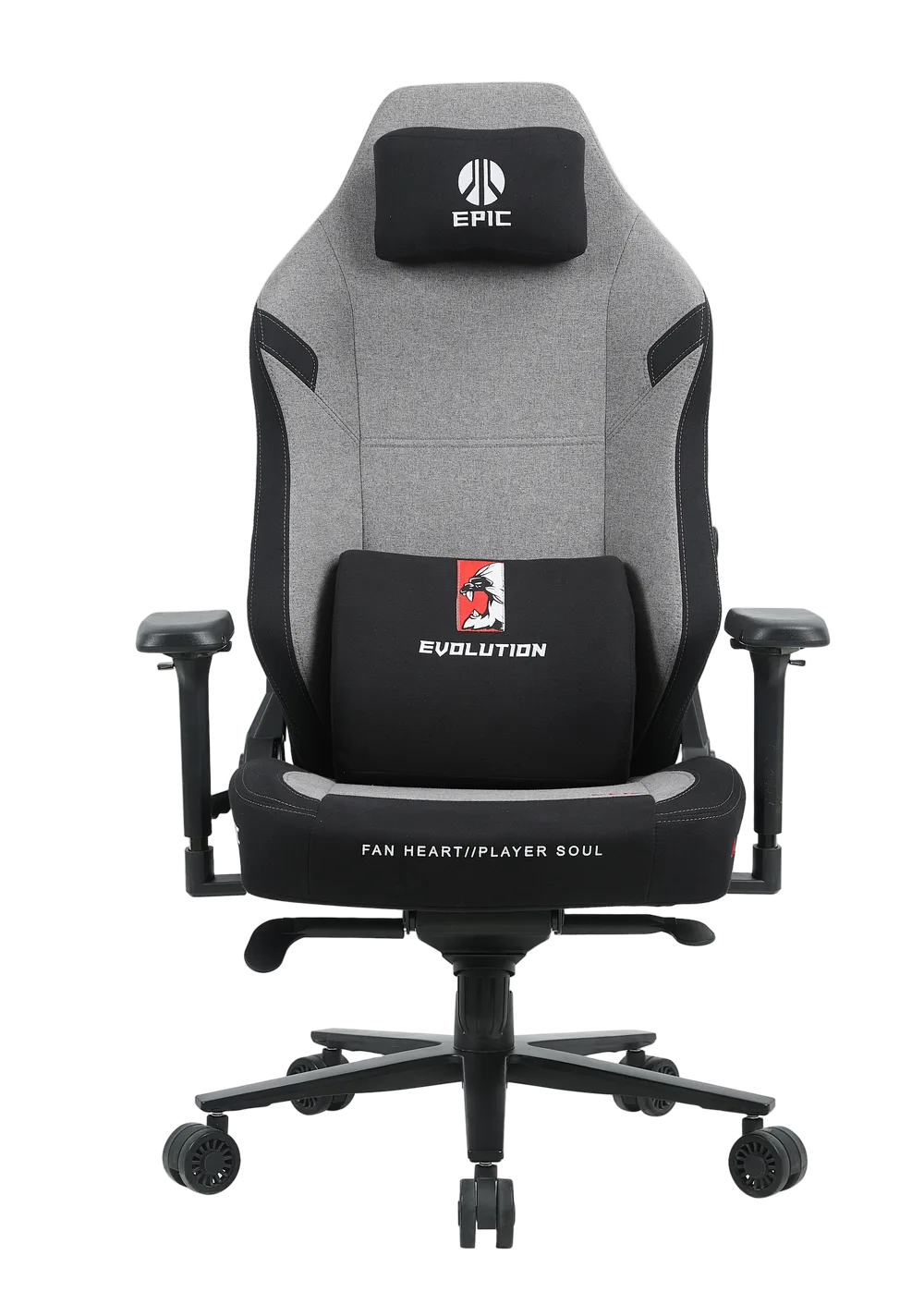 Игровое кресло EVOLUTION EPIC FABRIC Grey, вид спереди