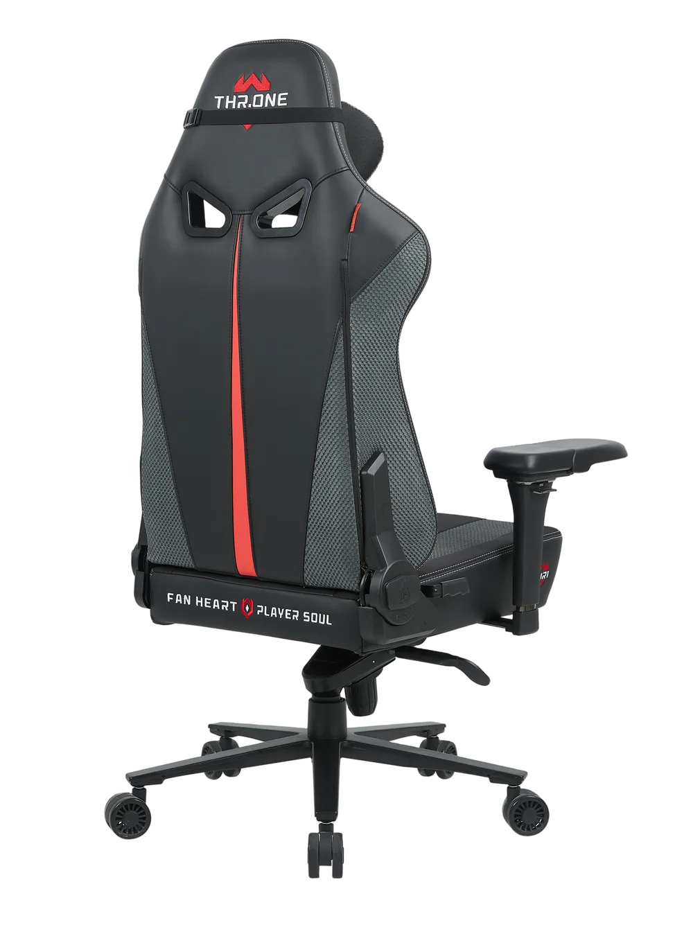 Игровое кресло EVOLUTION Throne, вид сзади, тёмно-серое