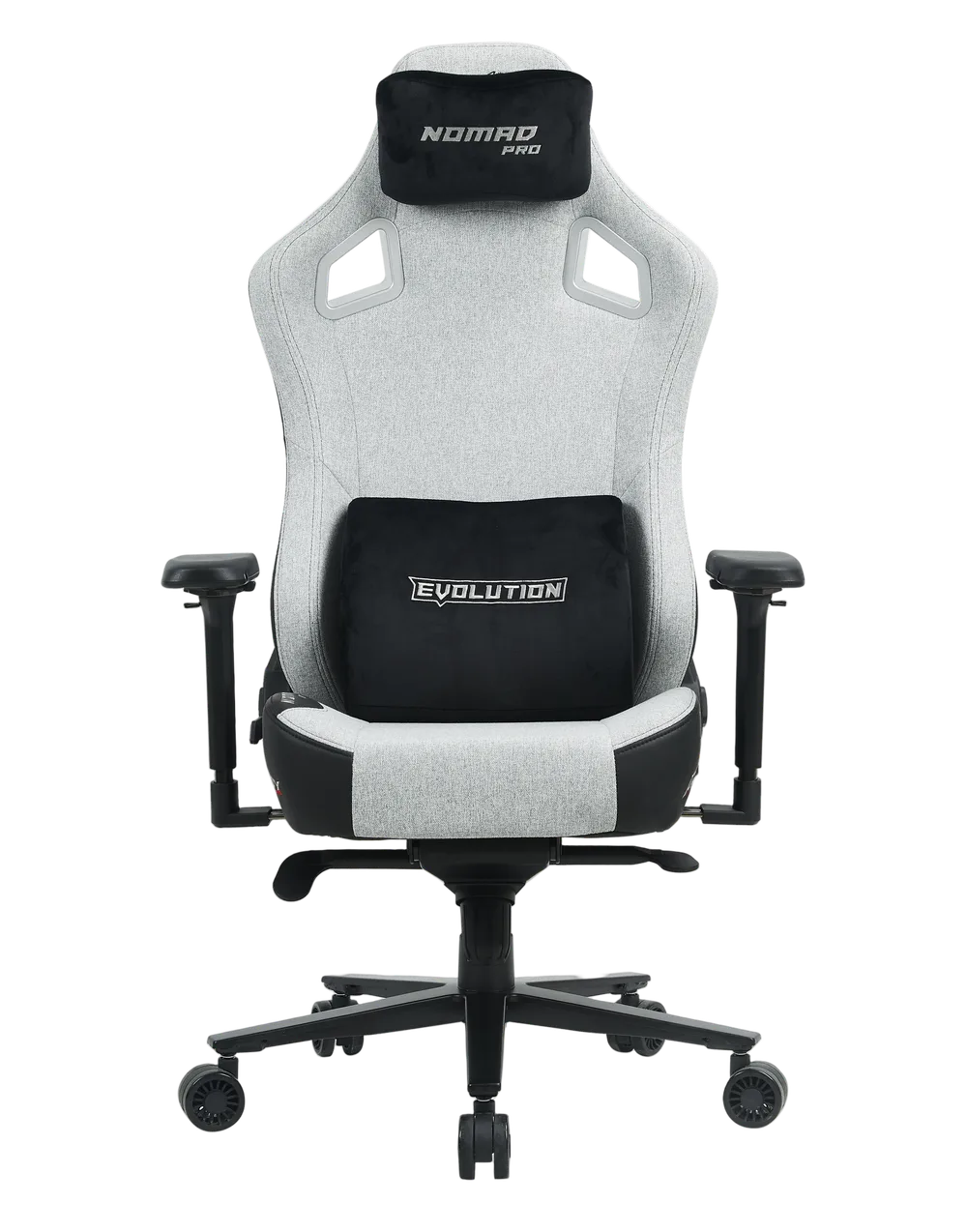 Игровое кресло EVOLUTION NOMAD PRO, вид спереди, серый цвет