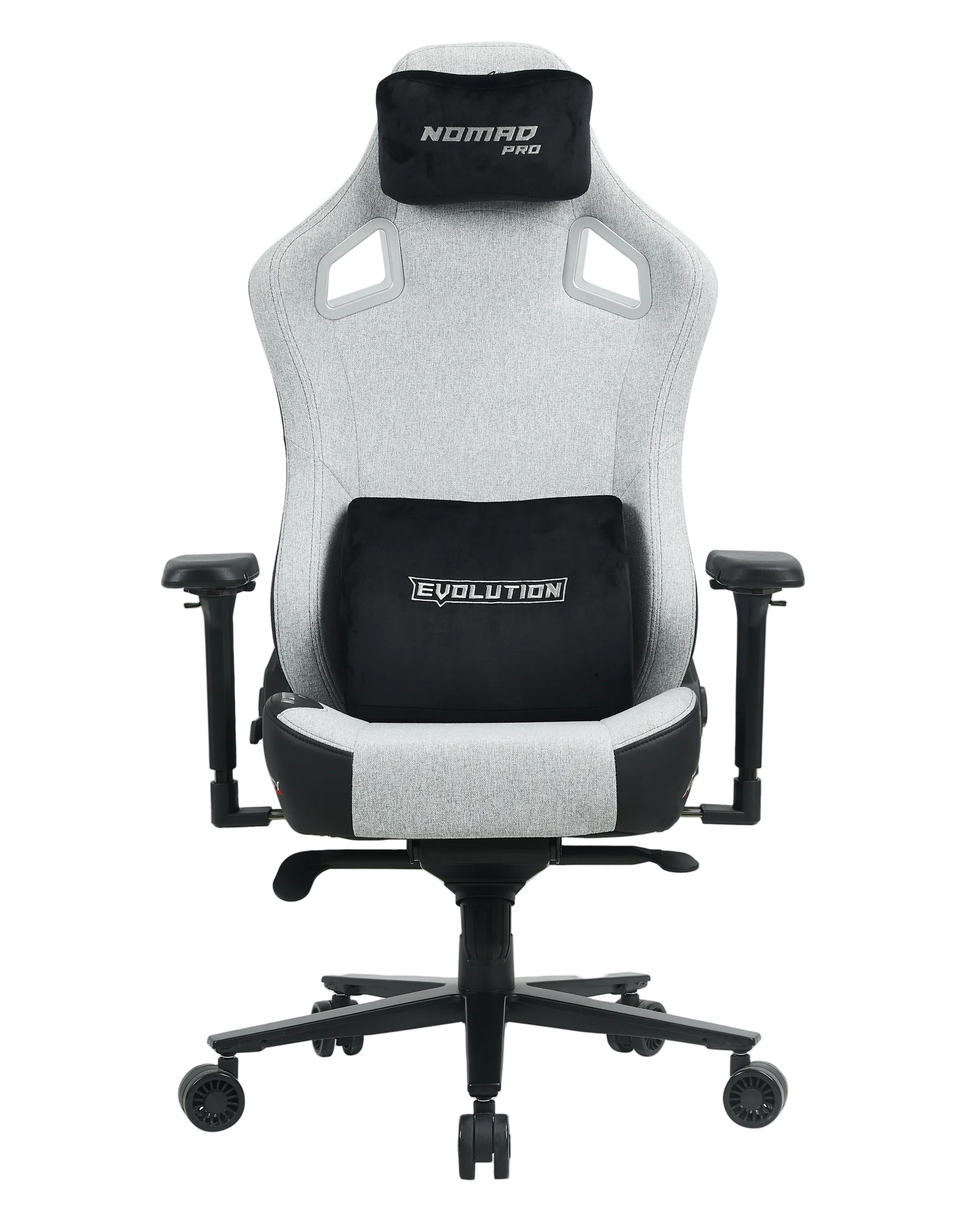 Игровое кресло EVOLUTION NOMAD PRO, вид спереди, серый цвет
