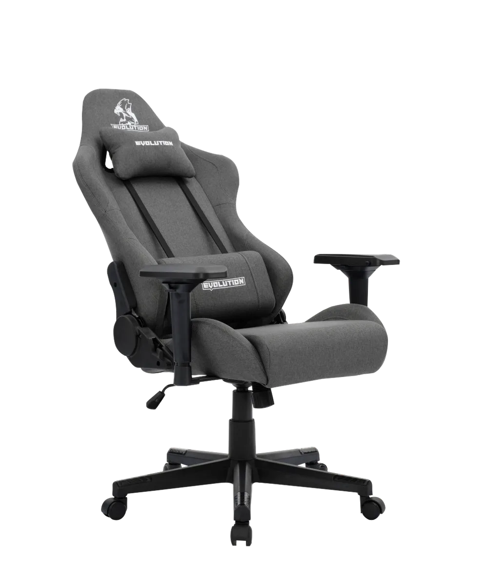 Игровое кресло EVOLUTION TACTIC PRO Graphite, вид сбоку, серый цвет