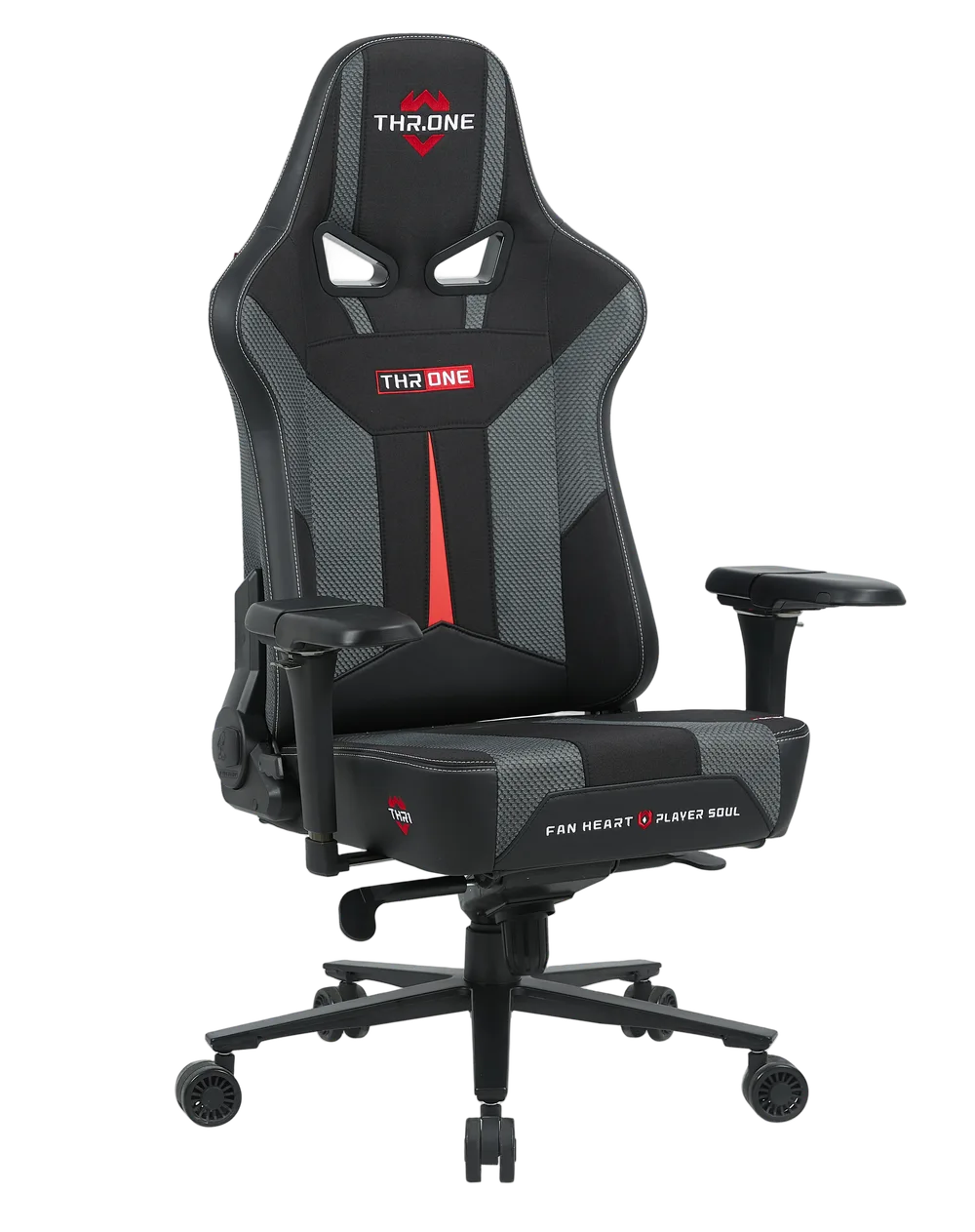 Игровое кресло EVOLUTION Throne, тёмно-серое, вид спереди
