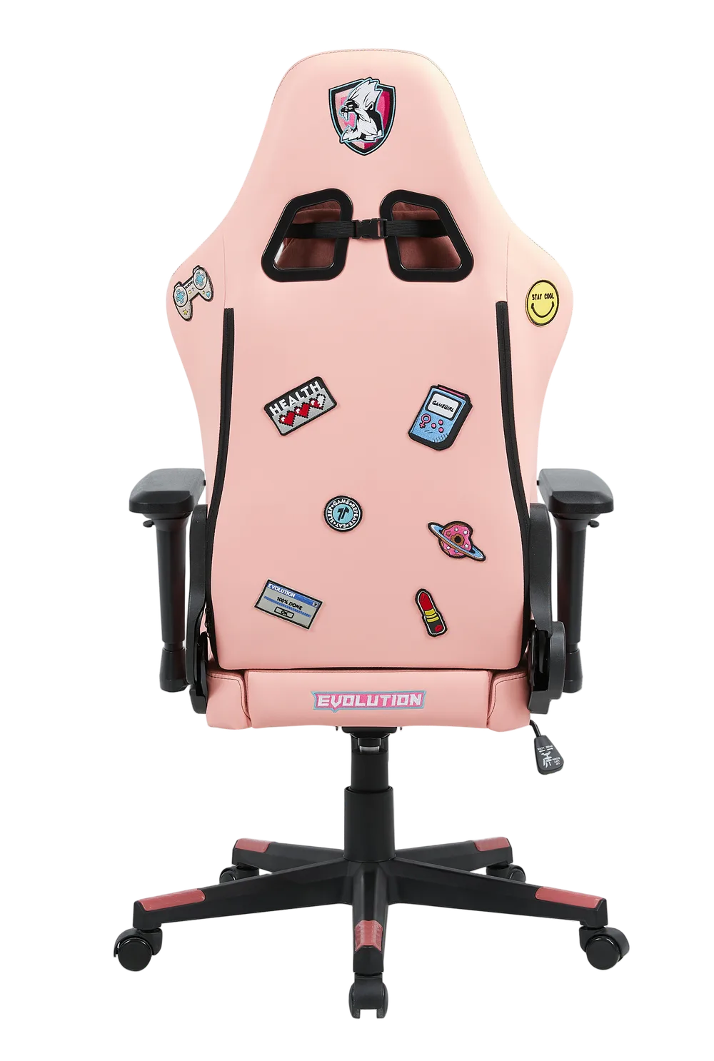 Игровое кресло EVOLUTION REBEL GIRL, вид сзади, розовый цвет