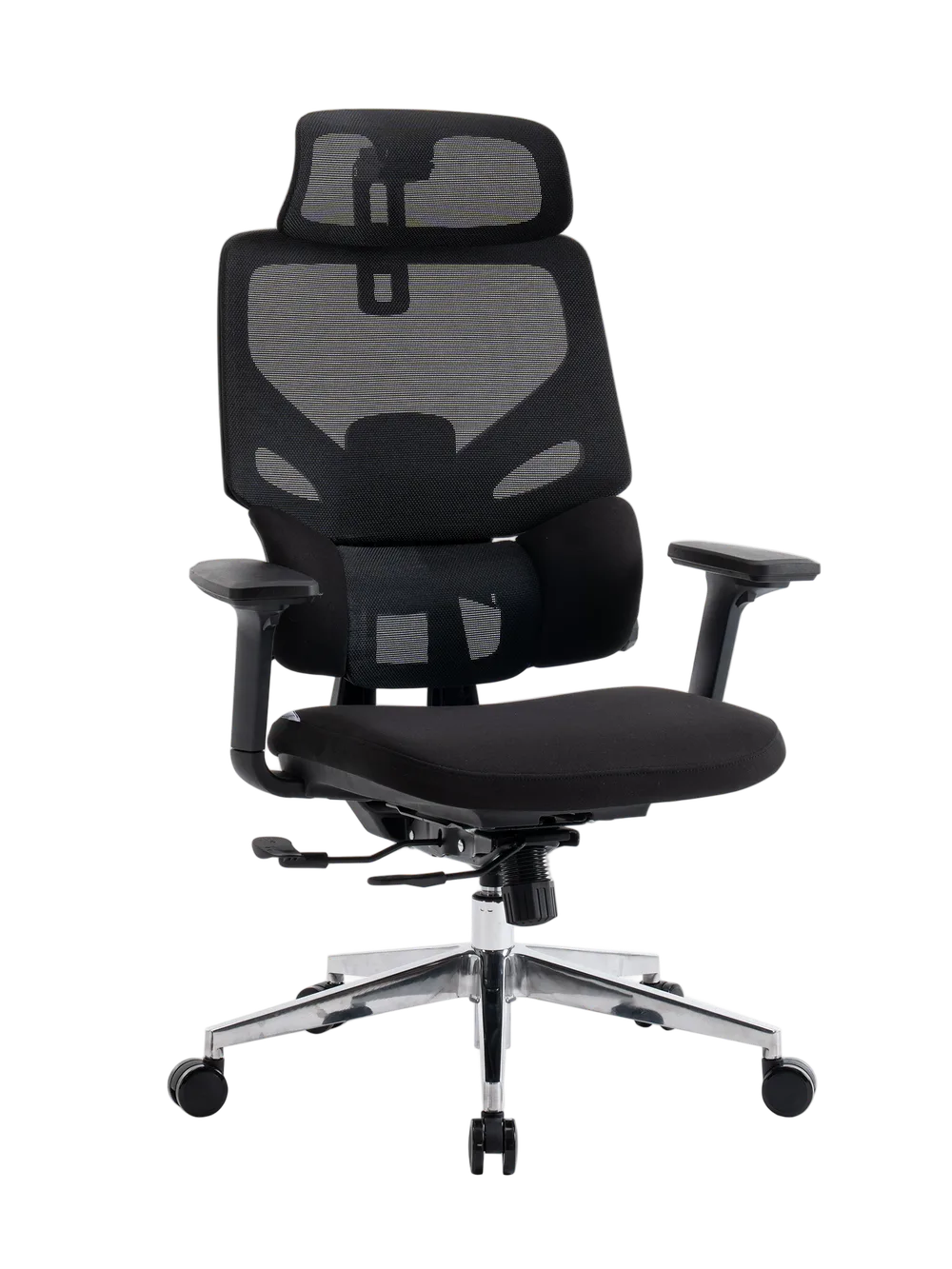 Игровое кресло EVOLUTION LumbarPro AL, вид спереди, чёрное