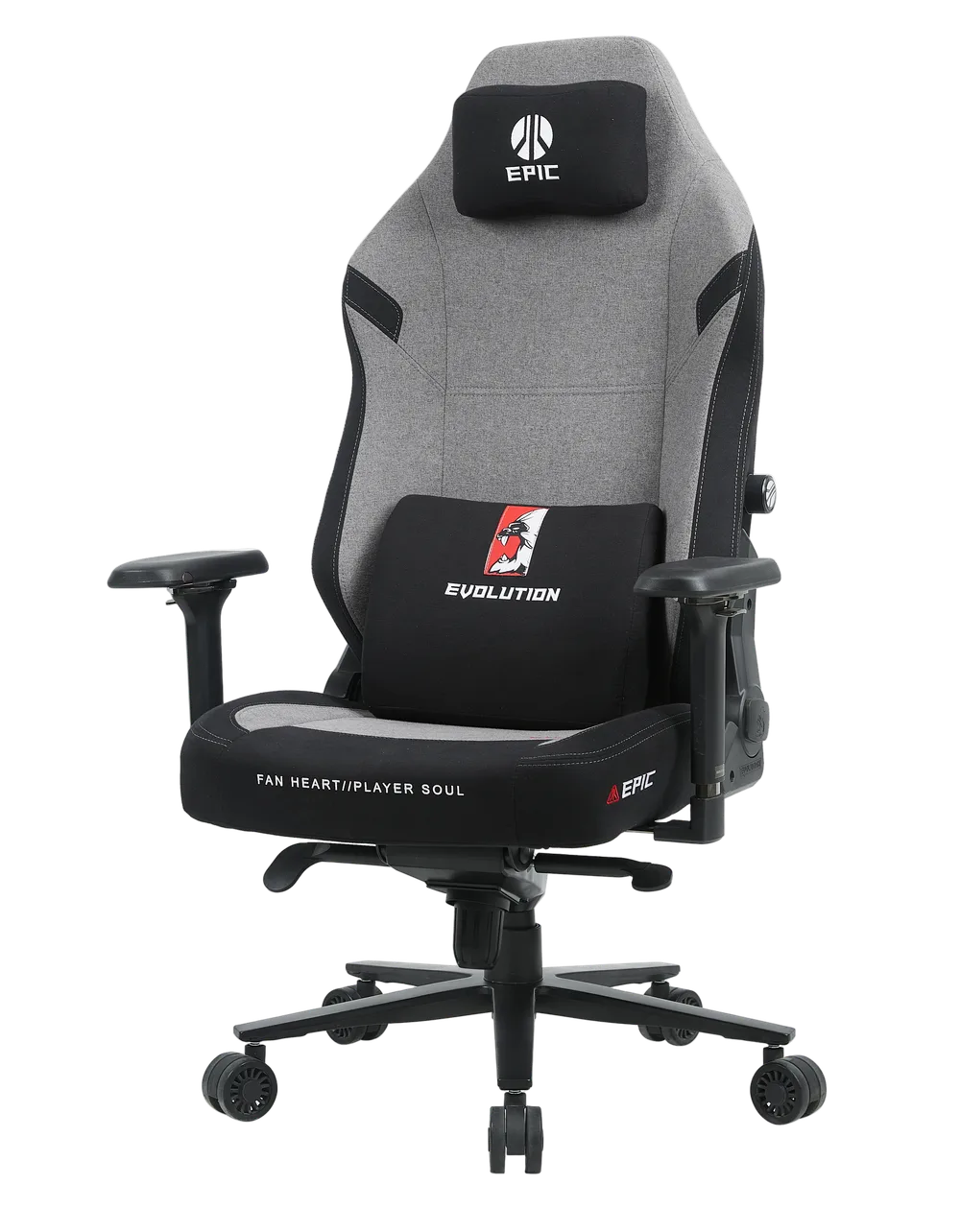 Игровое кресло EVOLUTION EPIC FABRIC Grey, вид спереди