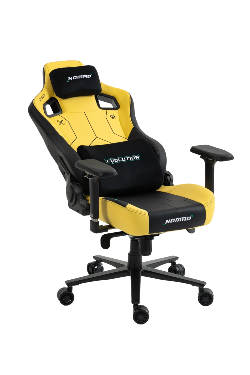 Игровое кресло EVOLUTION NOMAD PRO, жёлто-чёрное сбоку