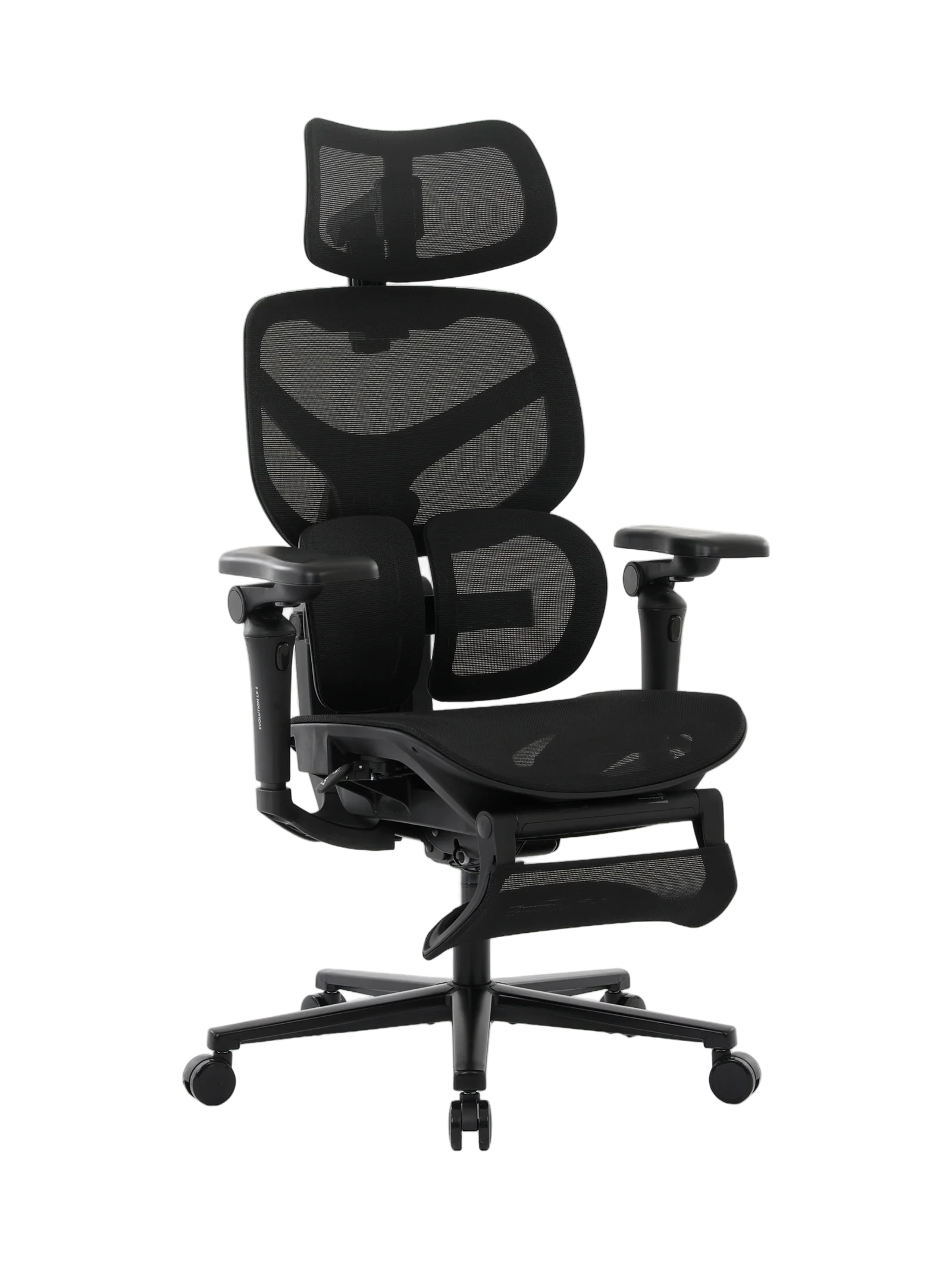 Игровое кресло EVOLUTION LX 5 Black, вид спереди с подголовником