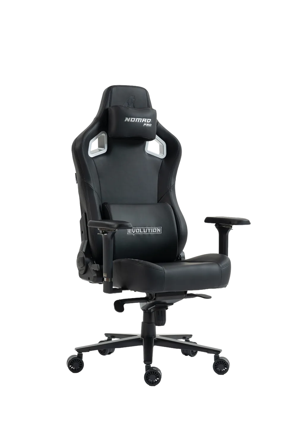 Игровое кресло EVOLUTION NOMAD PRO APEX, вид спереди, чёрное