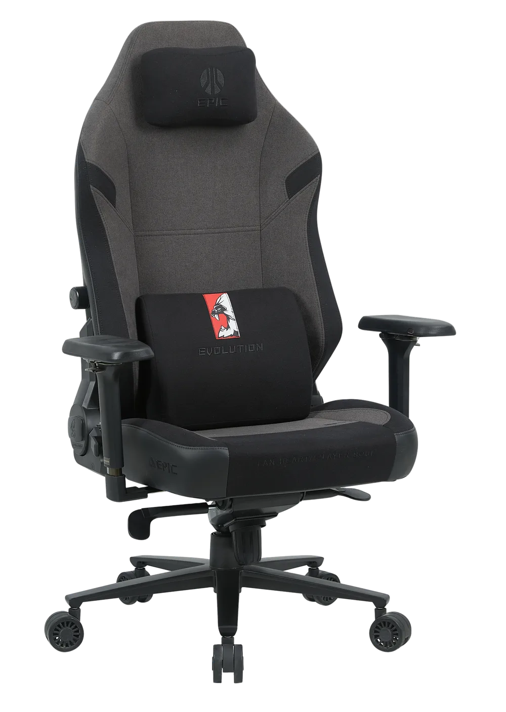 Игровое кресло EVOLUTION EPIC FABRIC Black, передний ракурс
