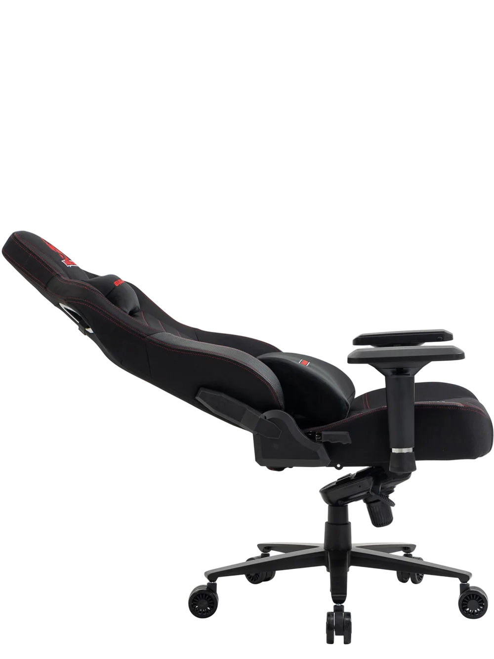 Игровое кресло EVOLUTION NOMAD, боковой вид, черно-красное