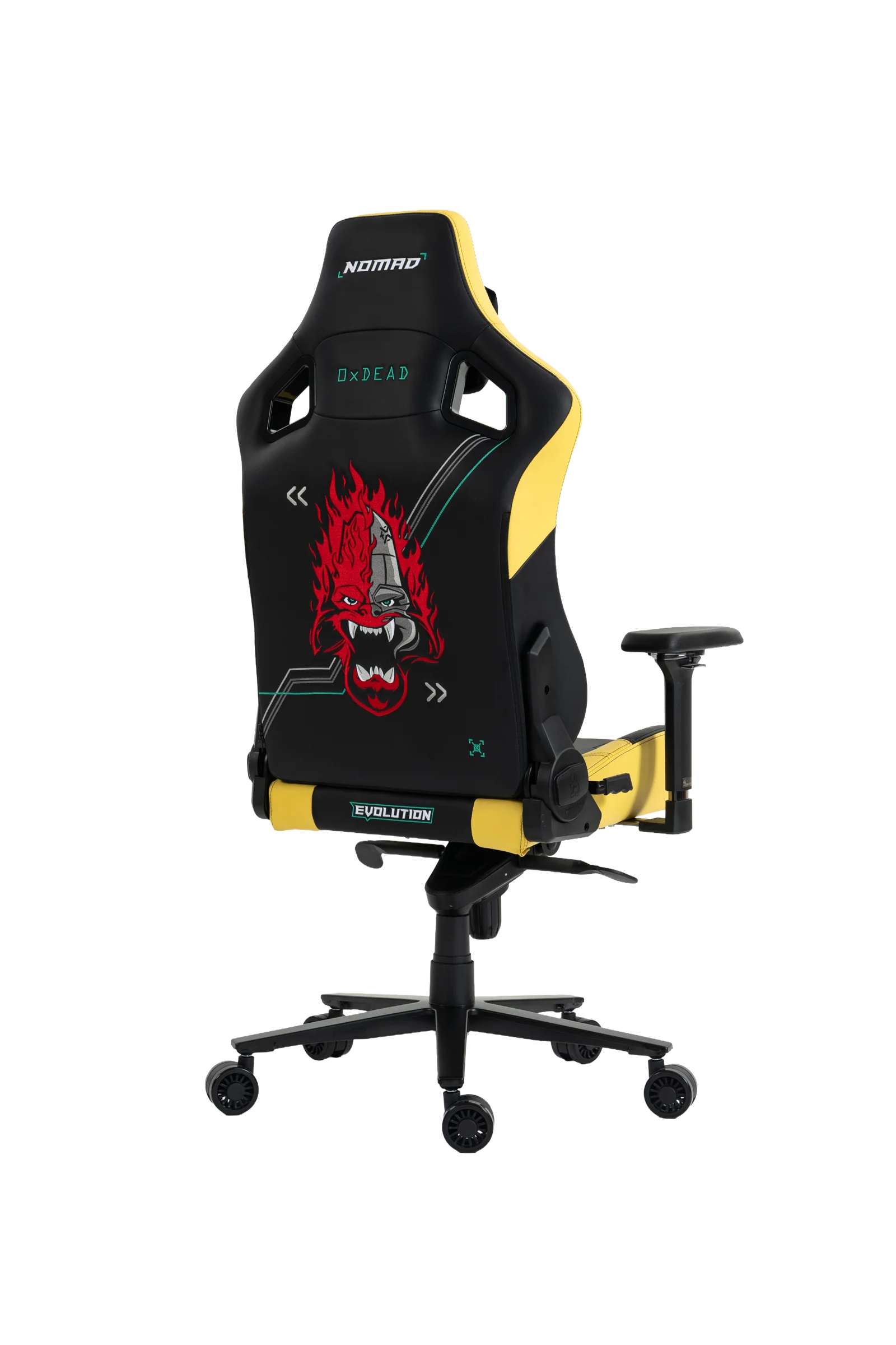 Игровое кресло NOMAD PRO, вид сзади с рисунком