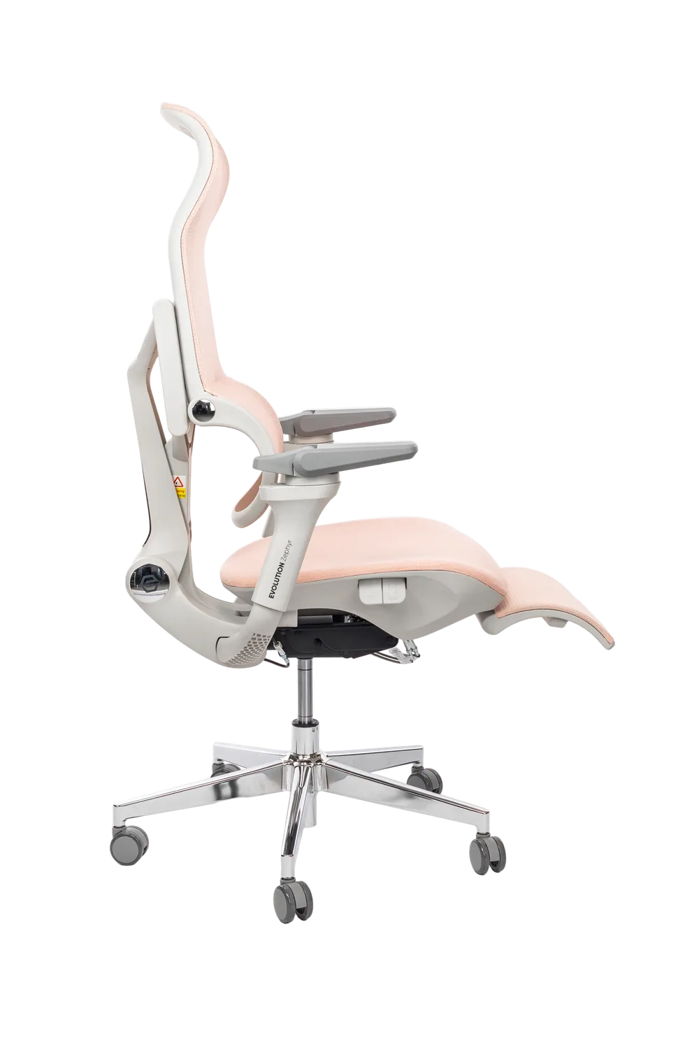 Игровое кресло EVOLUTION Zephyr, боковой вид, розовая ткань