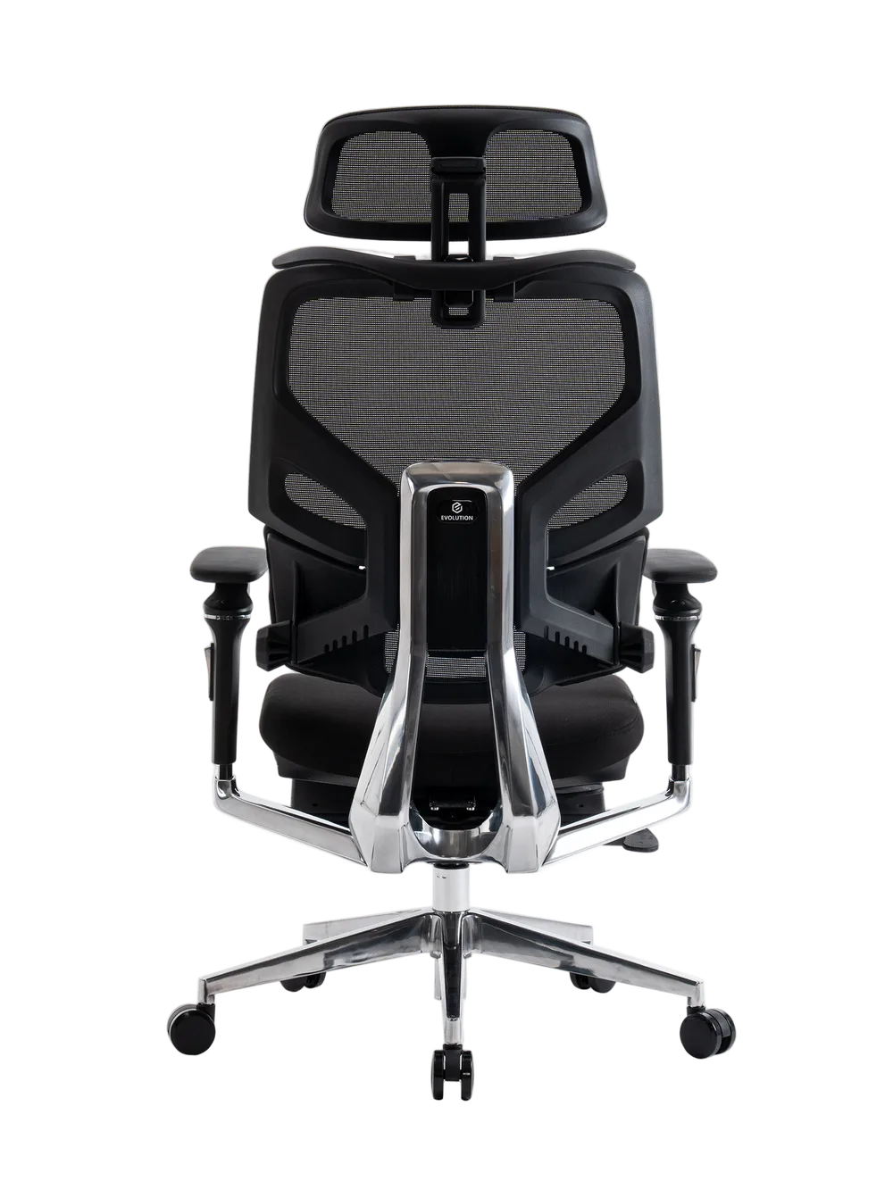 Игровое кресло EVOLUTION LumbarPro Elite, вид спереди, черное