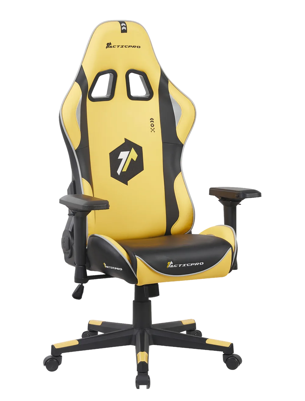 Игровое кресло EVOLUTION Tactic PRO, вид спереди, жёлто-чёрное