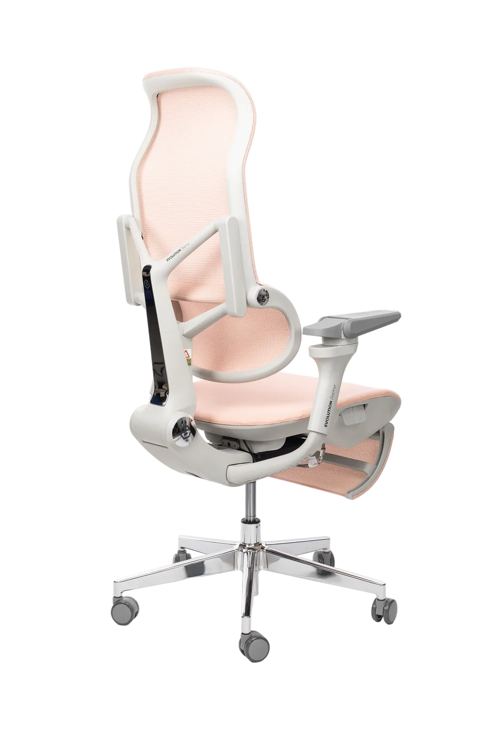 Игровое кресло EVOLUTION Zephyr, боковой вид, розовое