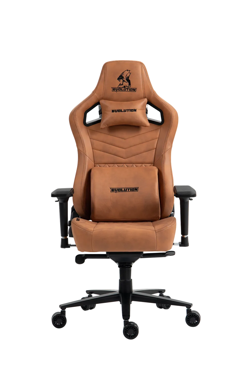Игровое кресло EVOLUTION NOMAD, вид спереди, коричневое