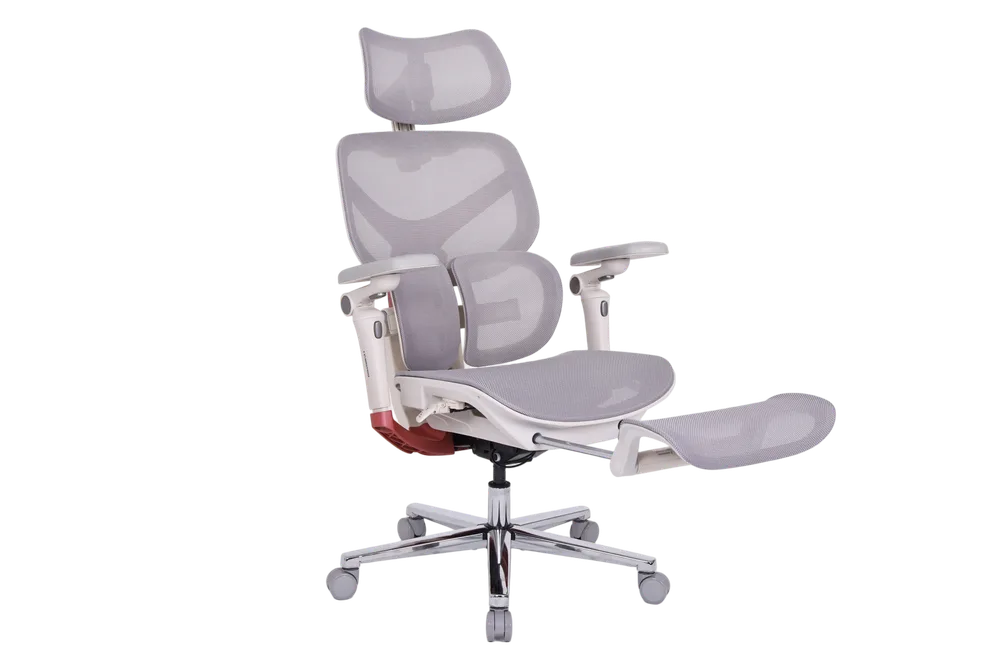 Игровое кресло EVOLUTION LX 5 Red, боковой вид с подставкой для ног
