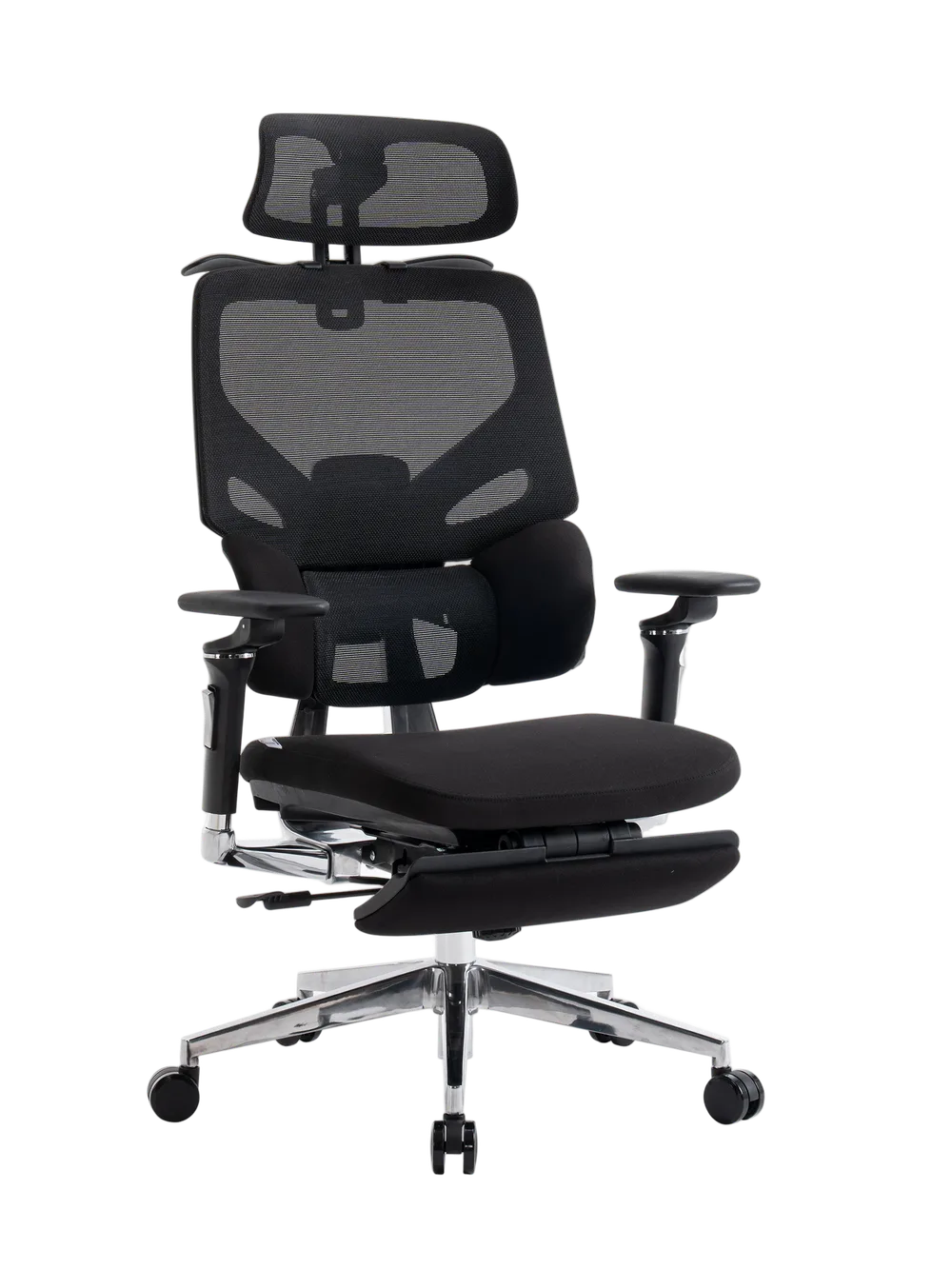 Игровое кресло EVOLUTION LumbarPro Elite, вид спереди, черное