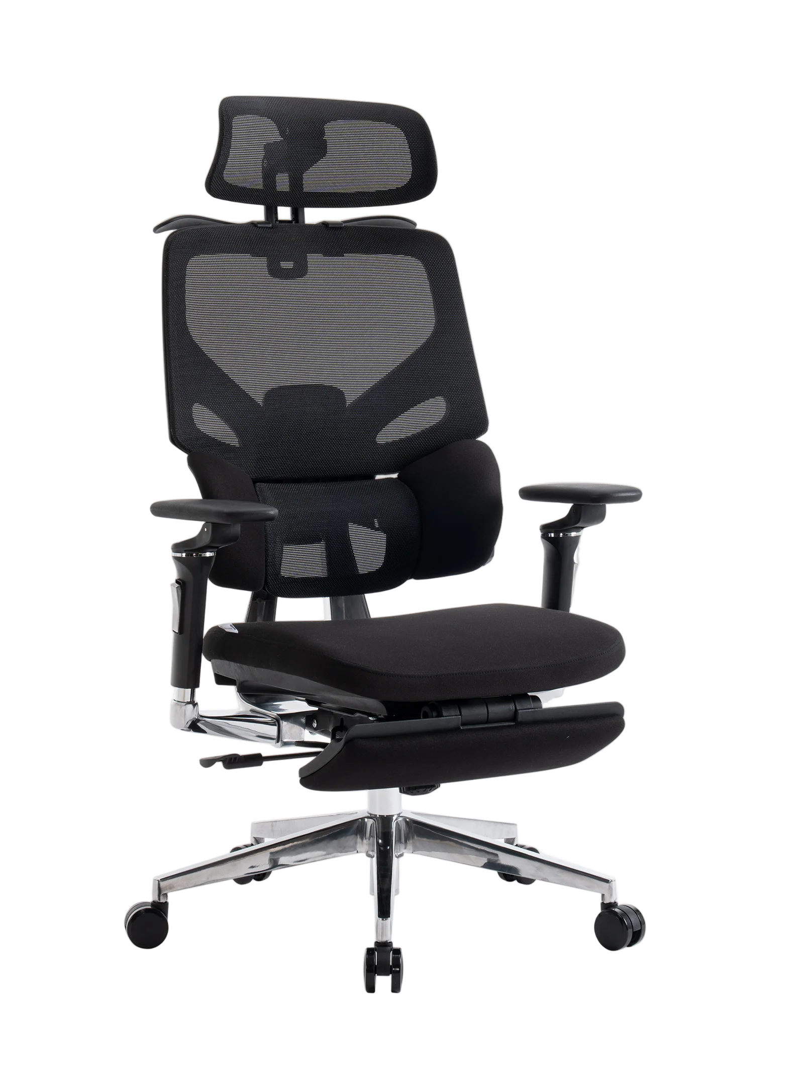 Игровое кресло EVOLUTION LumbarPro Elite, вид спереди, черное