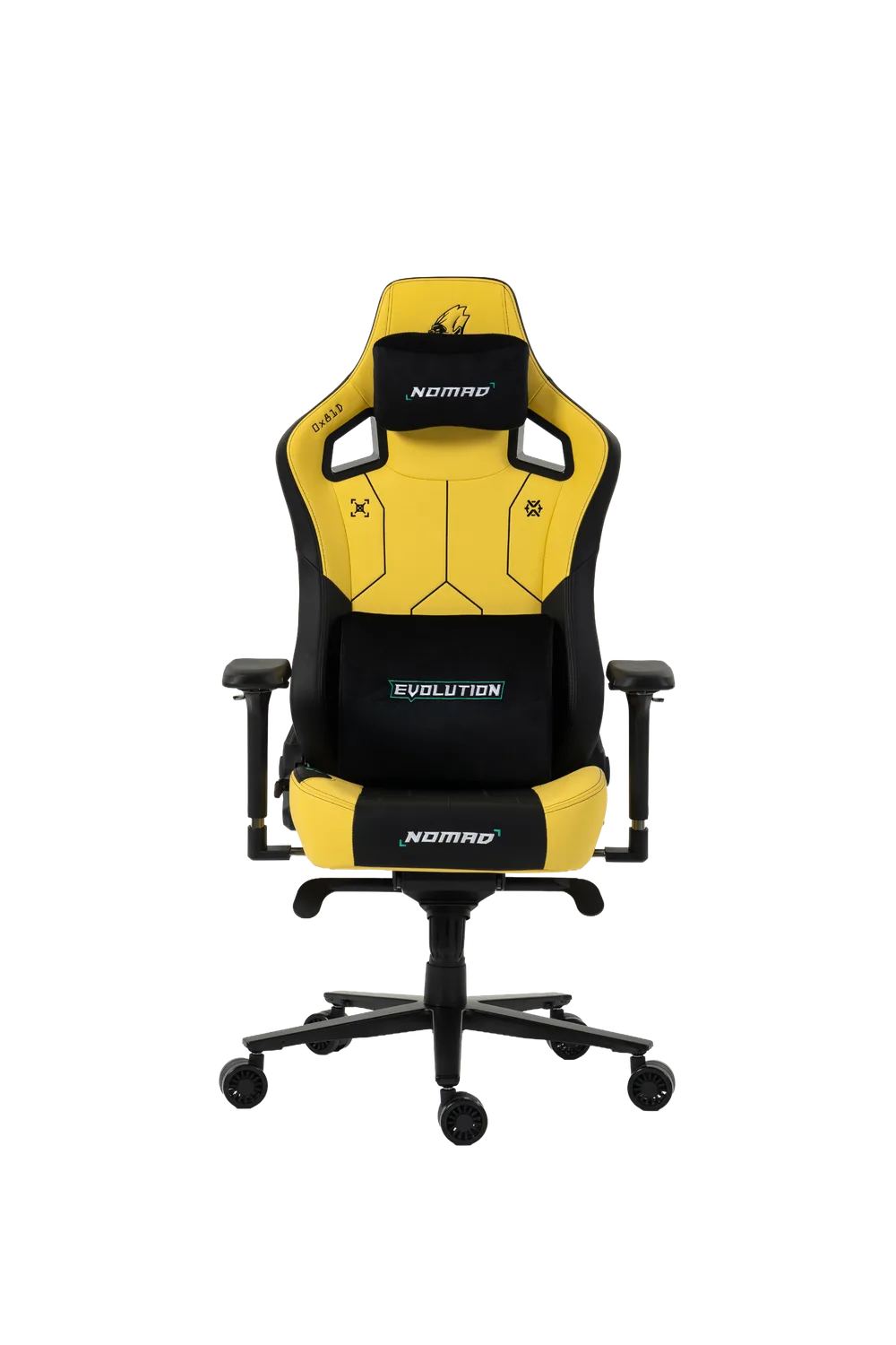Игровое кресло EVOLUTION NOMAD PRO, фронтальный вид, жёлто-чёрное