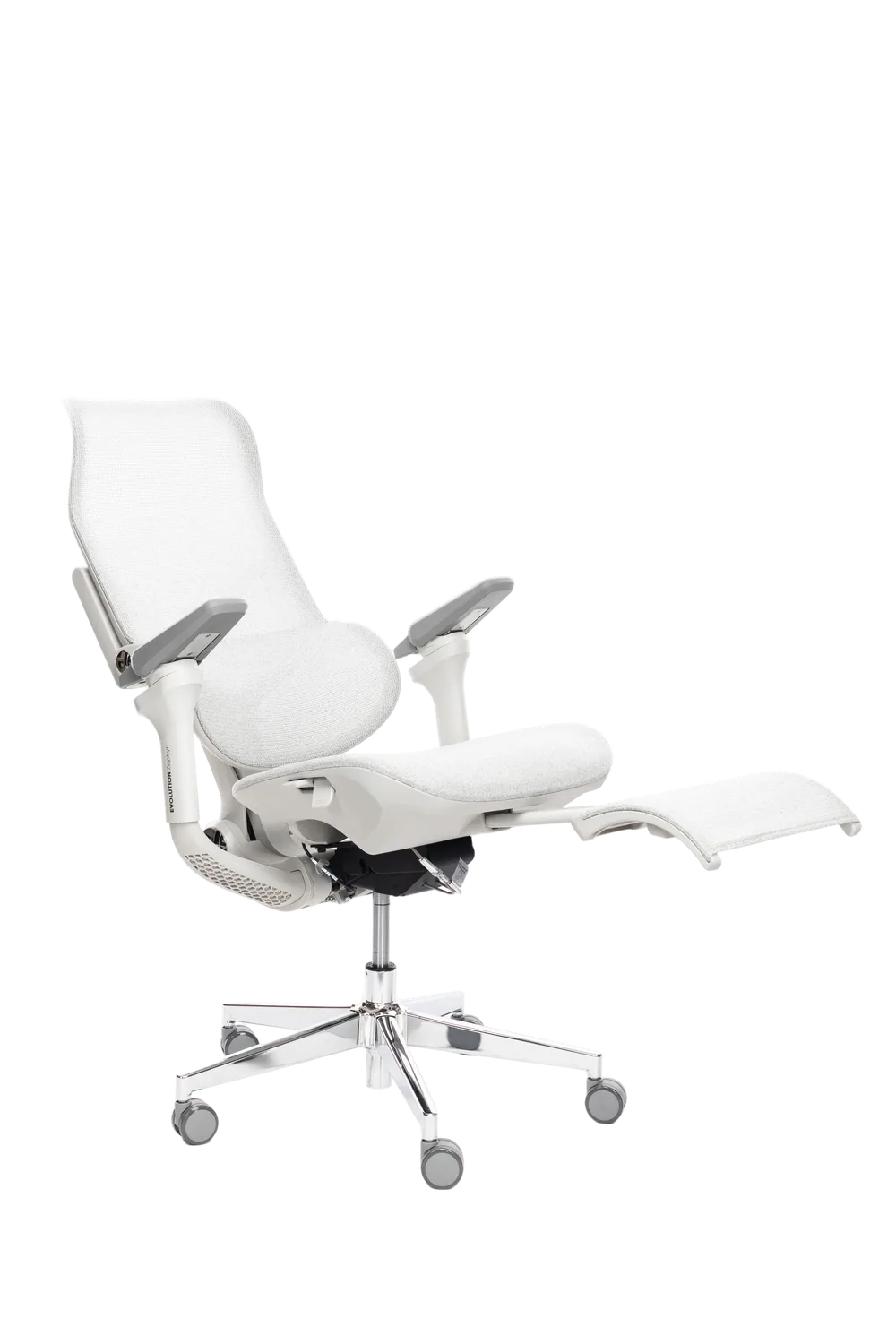 Игровое кресло EVOLUTION Zephyr, вид сбоку с подставкой для ног