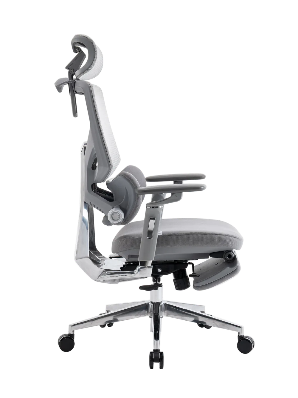 Игровое кресло EVOLUTION LumbarPro Elite Grey, вид сбоку
