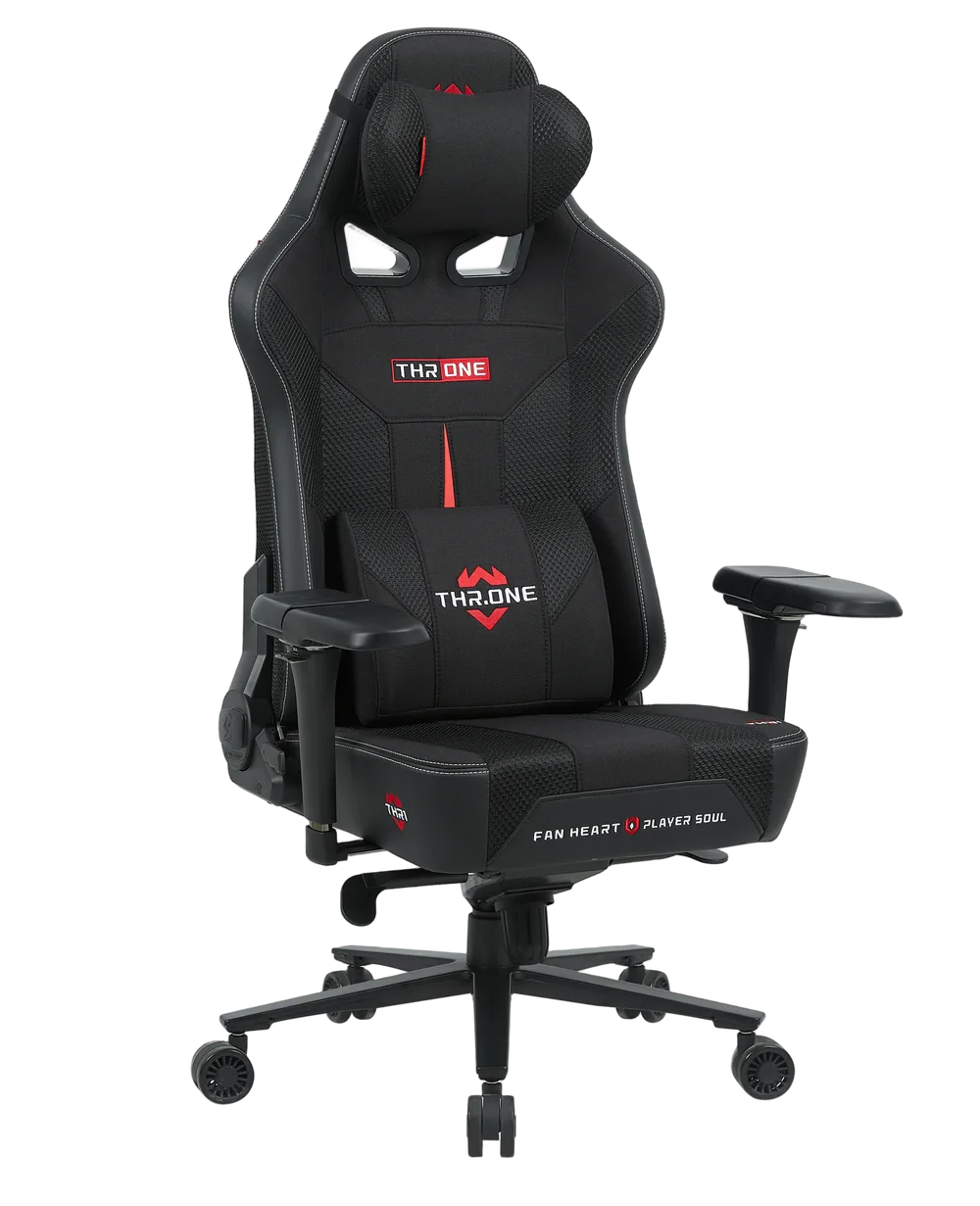 Игровое кресло EVOLUTION Throne Black, вид спереди справа