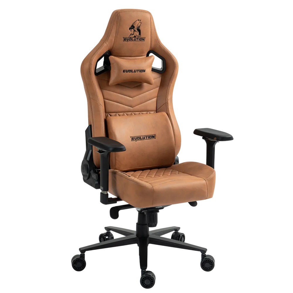 Игровое кресло EVOLUTION NOMAD PRO, коричневое, вид спереди