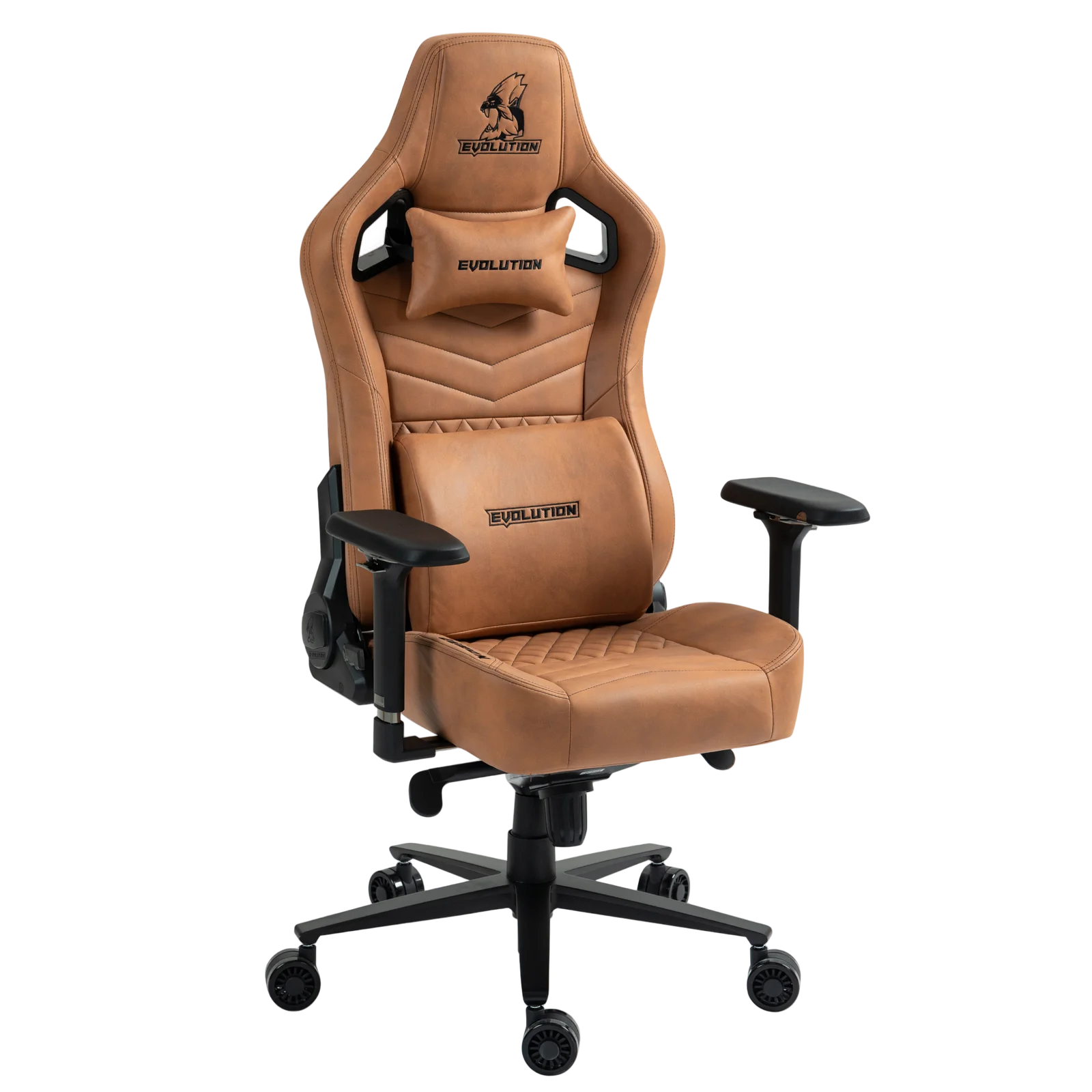 Игровое кресло EVOLUTION NOMAD PRO, коричневое, вид спереди