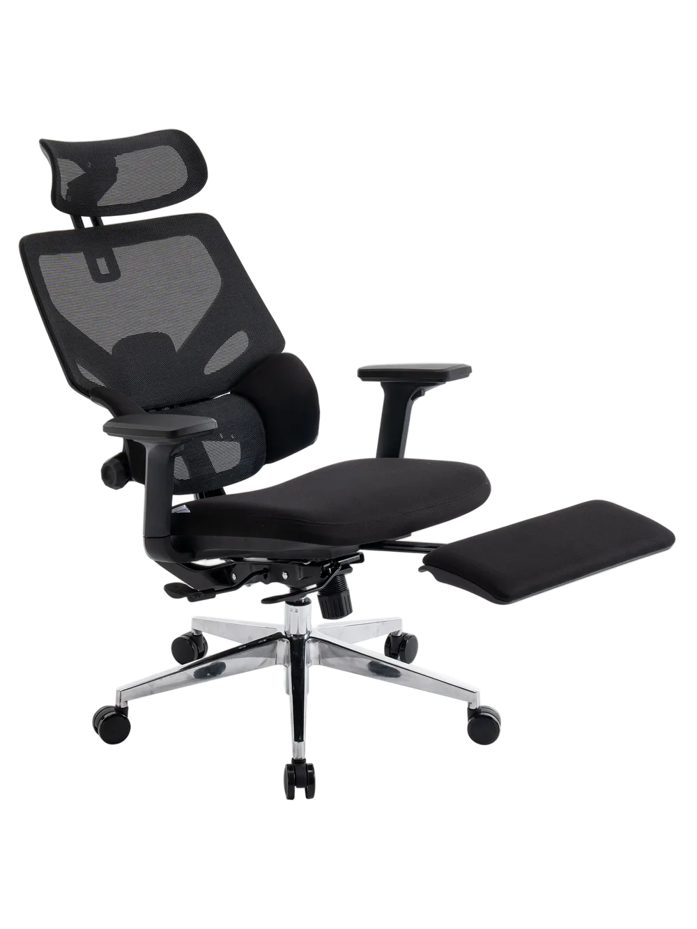 Игровое кресло EVOLUTION LumbarPro FR AL, вид сбоку с подставкой для ног