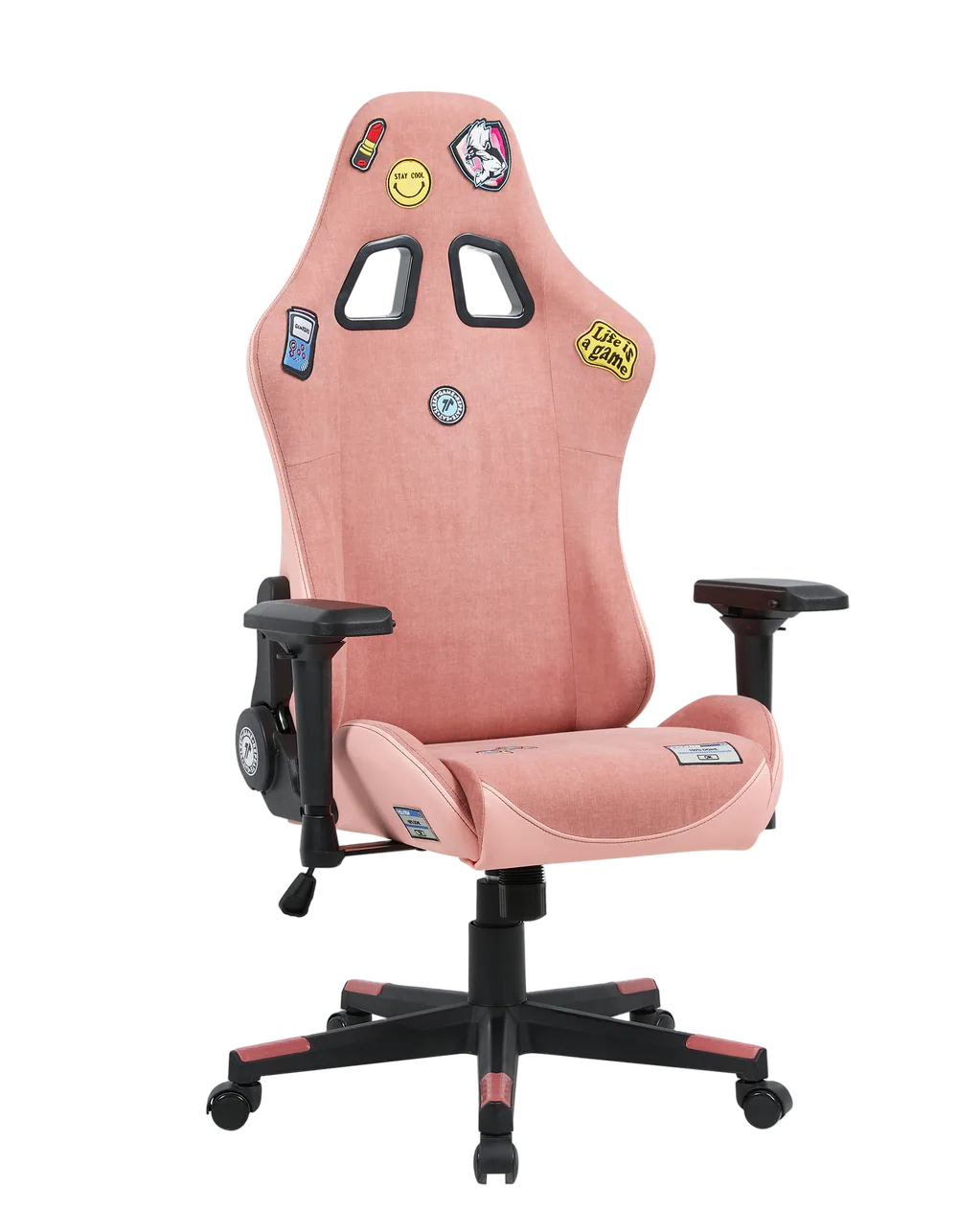 Игровое кресло EVOLUTION REBEL GIRL, розовое с нашивками