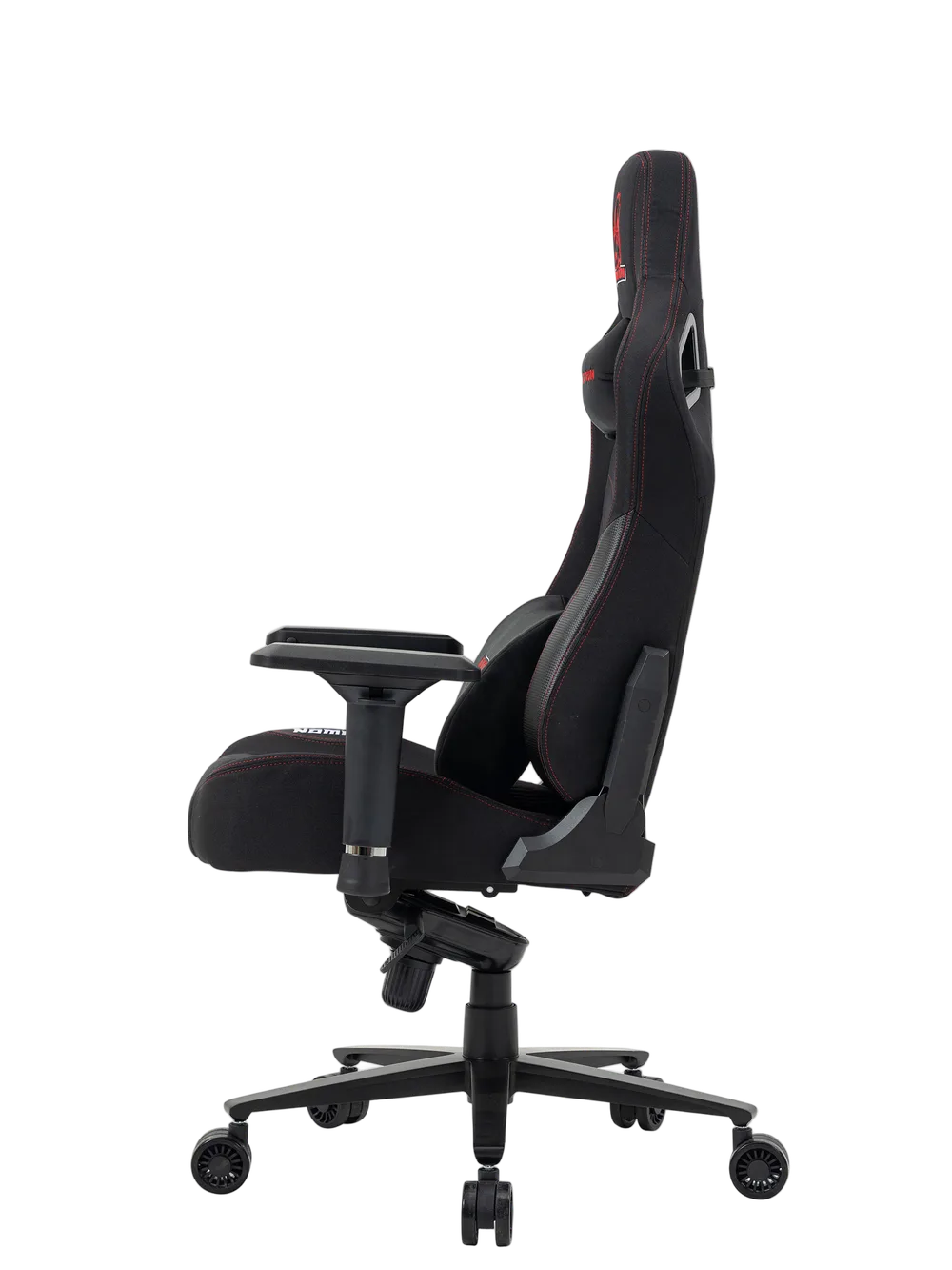 Игровое кресло EVOLUTION NOMAD, боковой вид, черно-красное