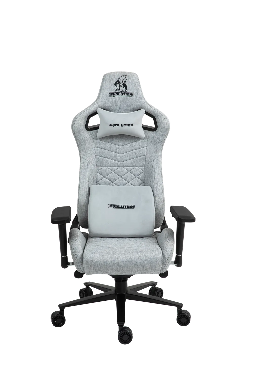 Игровое кресло EVOLUTION CONQUEROR FABRIC Grey, вид спереди