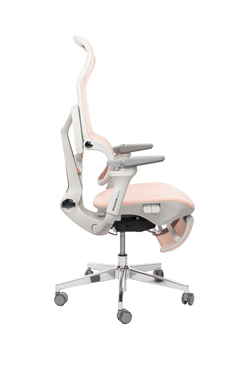 Игровое кресло EVOLUTION Zephyr, вид сбоку, розовое