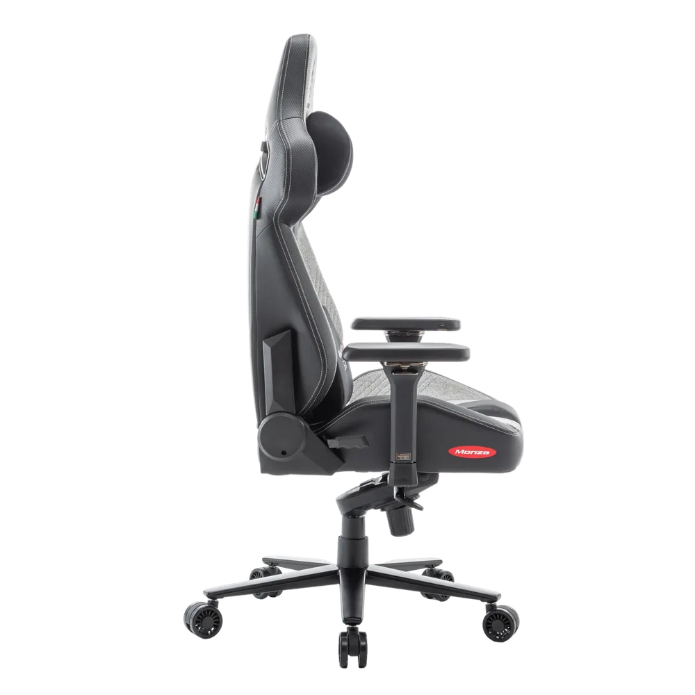 Игровое кресло EVOLUTION ASSETTO GT, вид сбоку, черно-серое