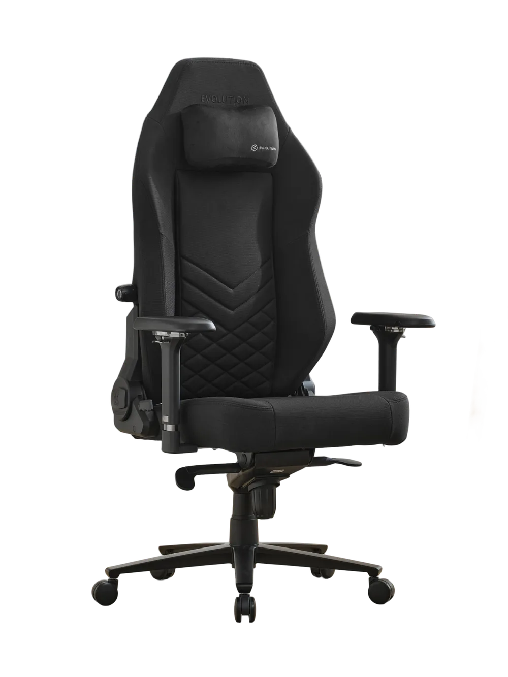 Игровое кресло EVOLUTION TITAN, вид спереди, чёрное