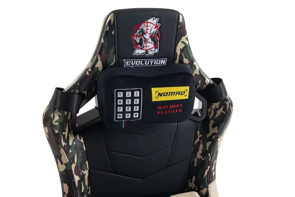 Игровое кресло NOMAD CAMO, вид сзади в камуфляже