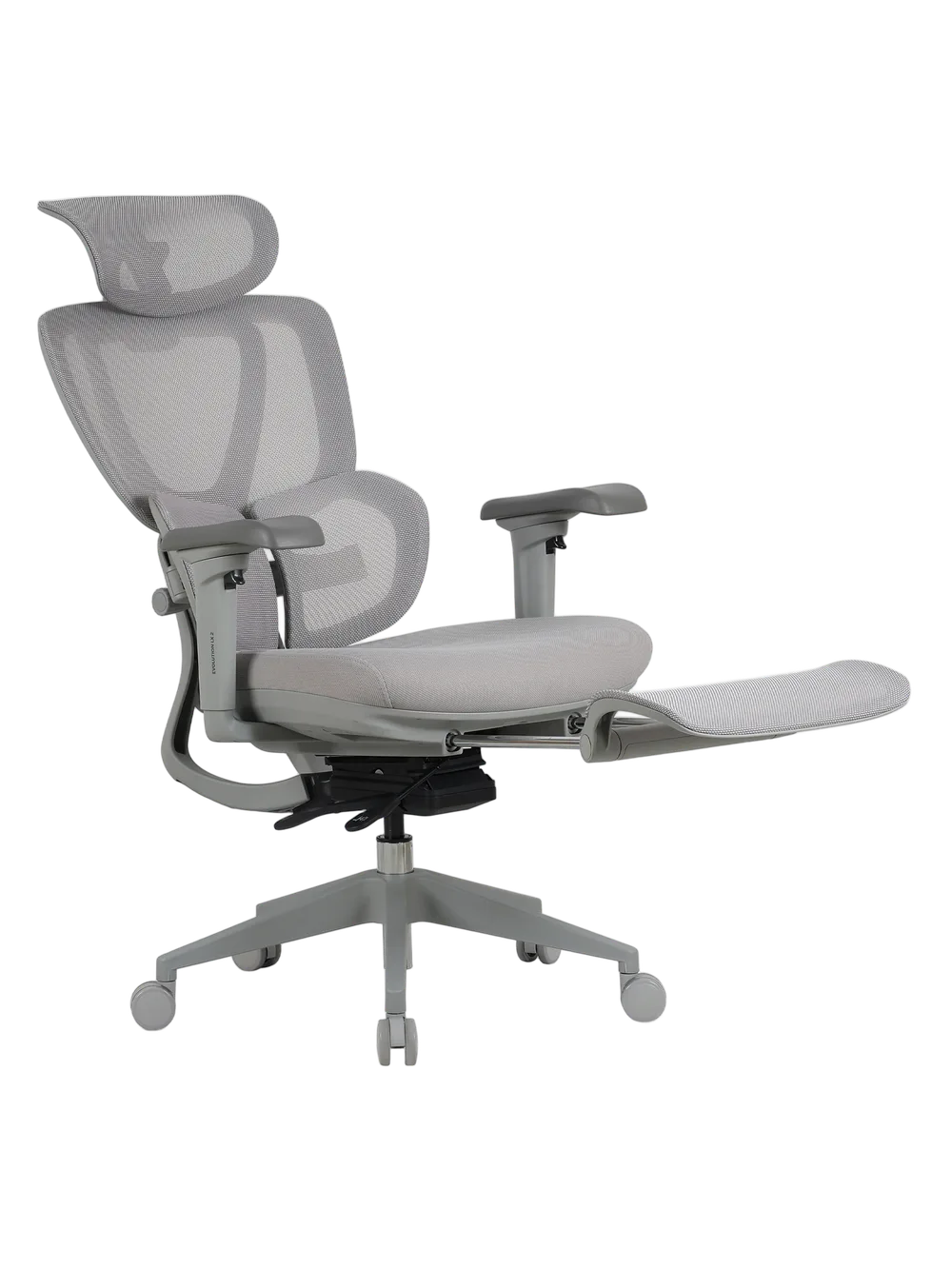 Игровое кресло EVOLUTION LX 2, боковой вид серого цвета