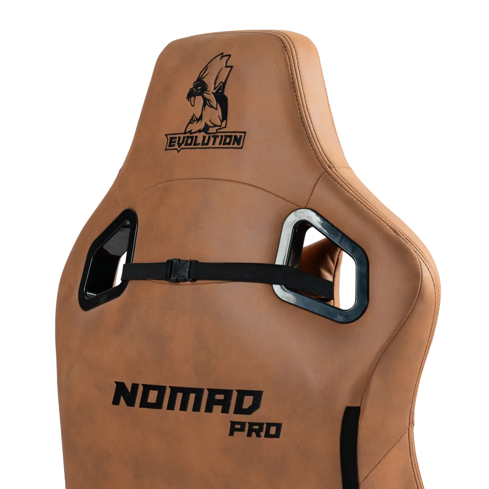 Игровое кресло EVOLUTION NOMAD PRO, вид сзади, коричневое