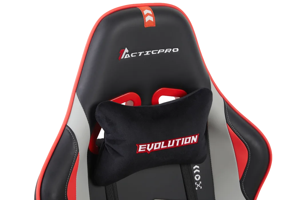 Игровое кресло EVOLUTION Tactic PRO, вид спереди, черно-красное