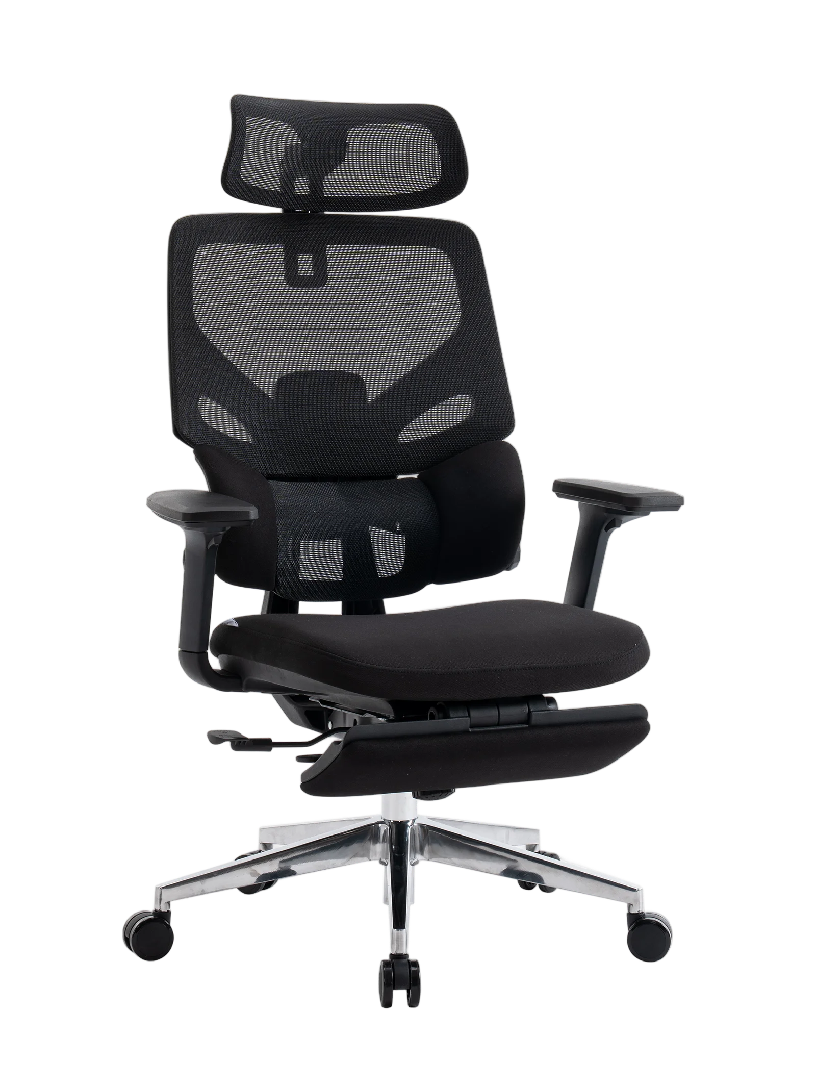 Игровое кресло LumbarPro FR AL, вид спереди, черное