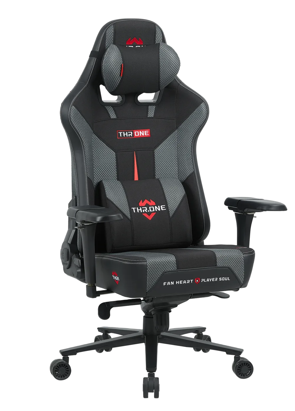 Игровое кресло EVOLUTION Throne, тёмно-серое, вид спереди