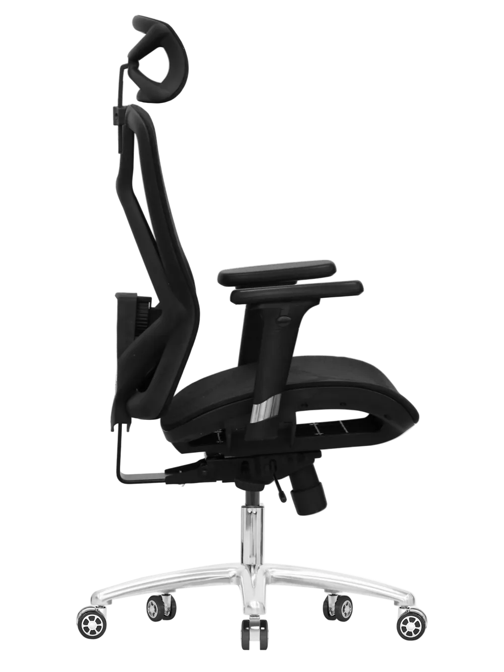 Игровое кресло EVOLUTION EXO F1, вид сбоку, чёрное