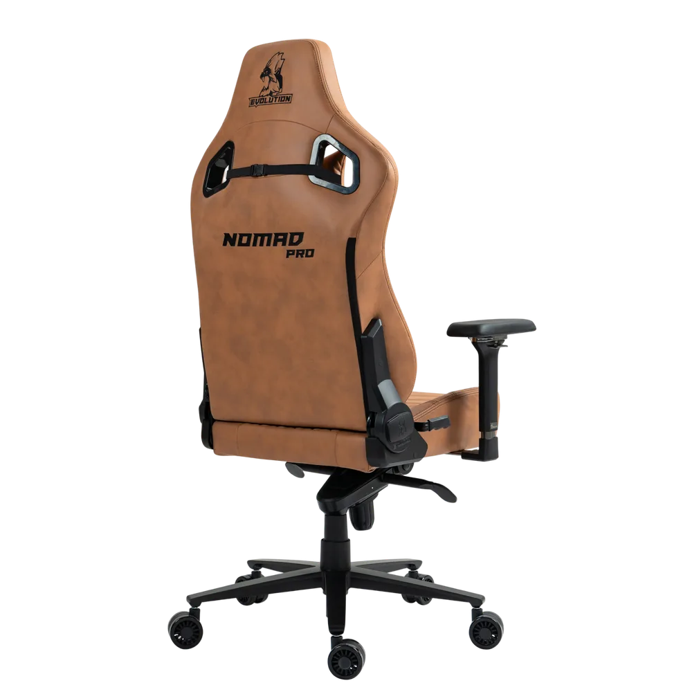 Игровое кресло EVOLUTION NOMAD PRO, вид сзади, коричневое