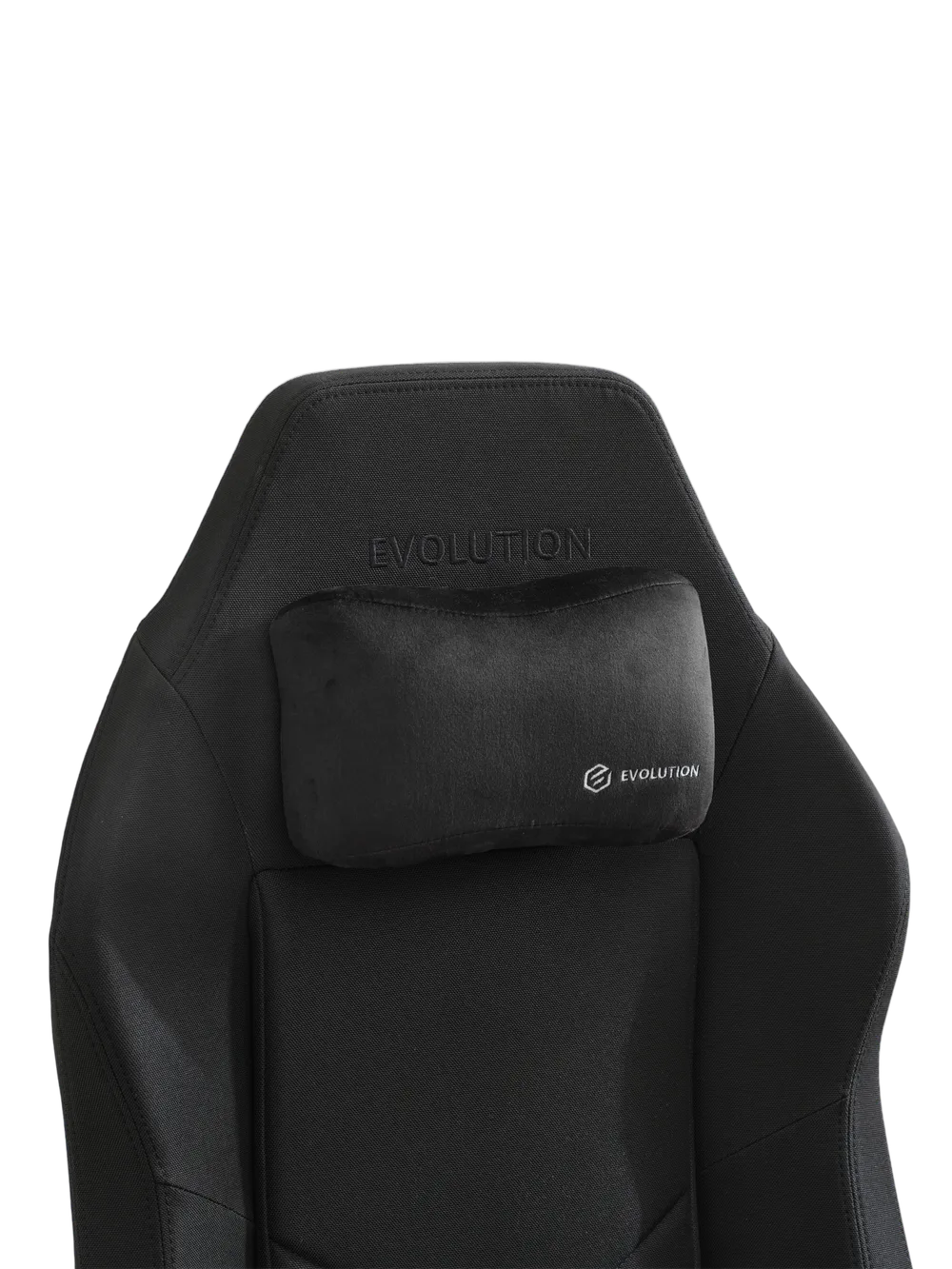Игровое кресло EVOLUTION TITAN FABRIC Black, вид спереди, подголовник